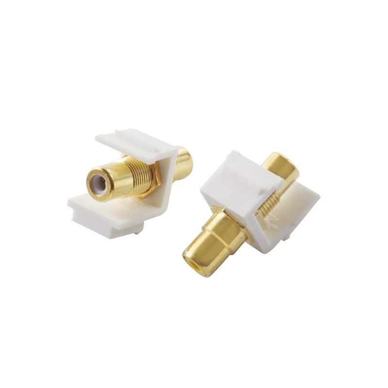 TENINYU 5-Pack RCA Keystone Jack Insert Connector Socket Female Snap in Adapter Port Gold Plated Inline Coupler for Wall Plate Outlet Panel Mount (White) - Image 4